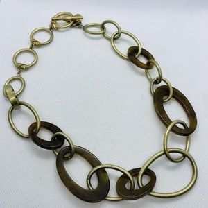 Jones New York Faux Tortoise Shell Link Necklace